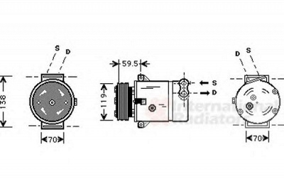 VAN WEZEL 3700k273 -  Компрессор, кондиционер
